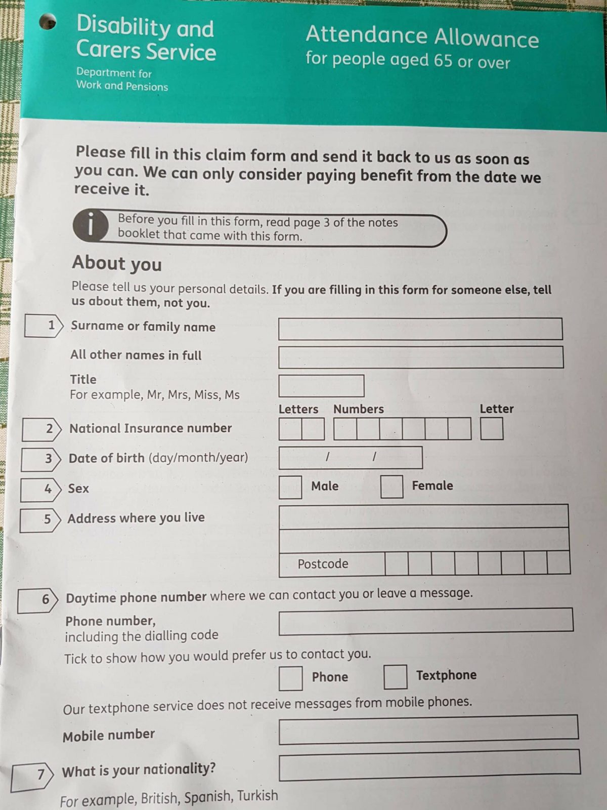 How Do You Apply For Attendance Allowance In Scotland